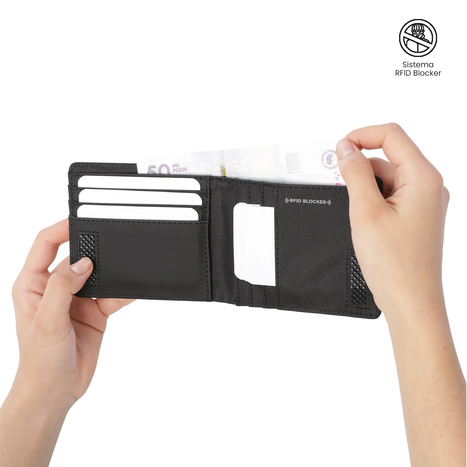BILLETERA TOTTO NEXUS MEDIANA RFID BLOCKER - NEGRO - Imagen 3