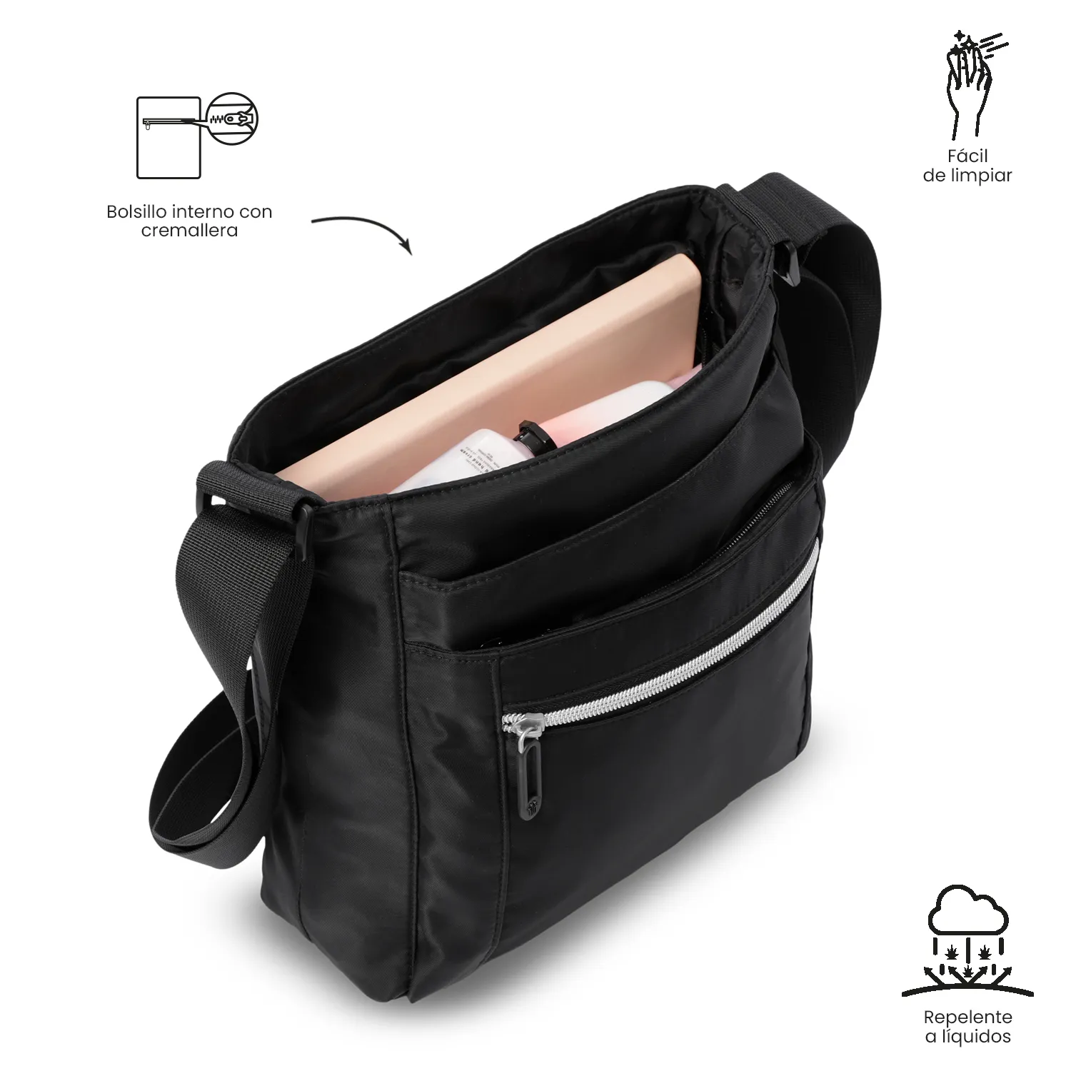 BOLSO TOTTO SUPIORI CROSSBODY - NEGRO - Imagen 5