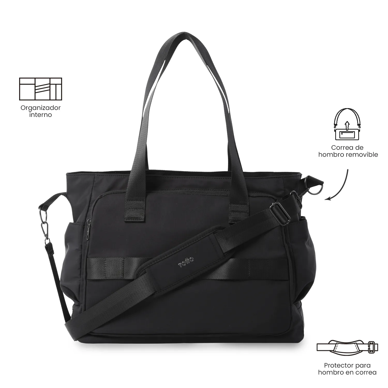 BOLSO TOTTO DUFFEL BAG MAXI TOTE - NEGRO - Imagen 4