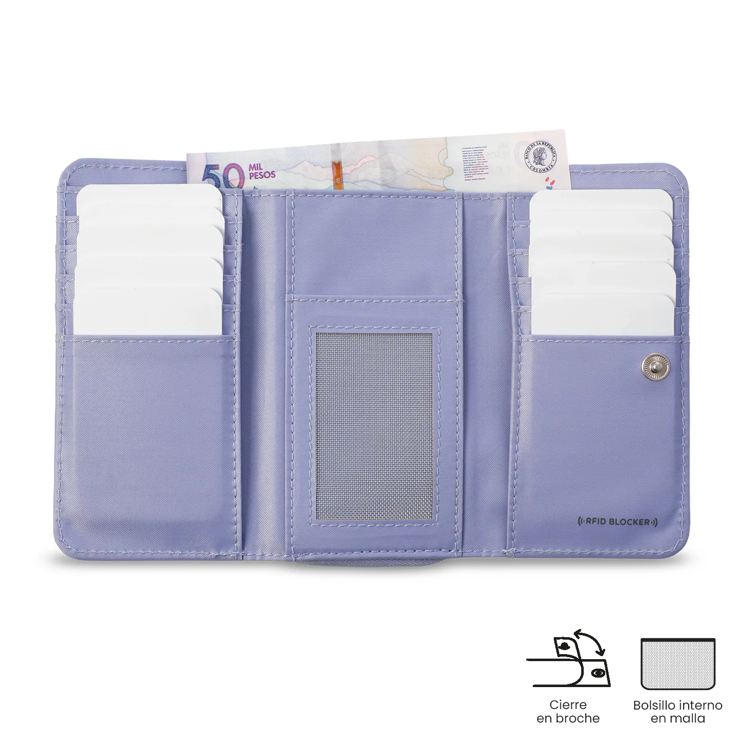 BILLETERA TOTTO TEXTURE GRANDE - LILA - Imagen 4