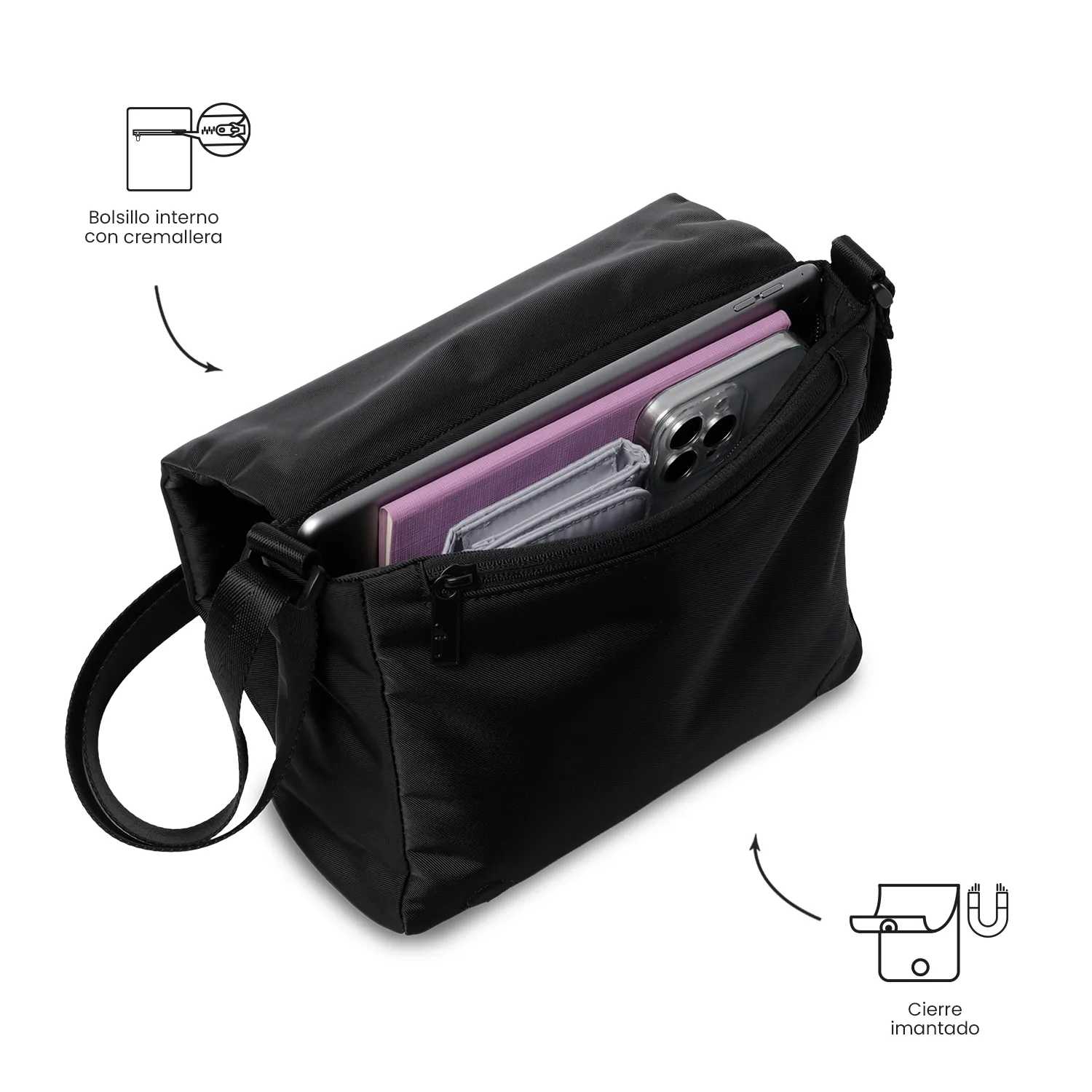BOLSO TOTTO FREYA PEQUEÑO - NEGRO - Imagen 5