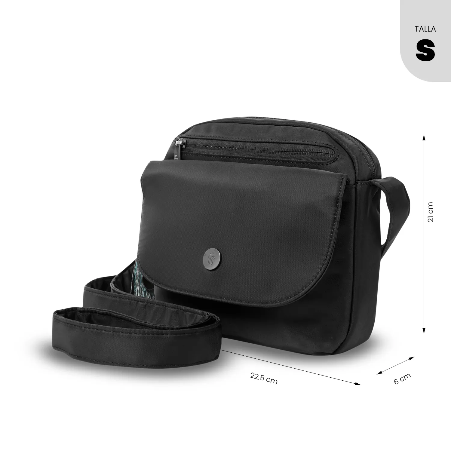 BOLSO TOTTO CORNEANA CROSSBODY - NEGRO - Imagen 3