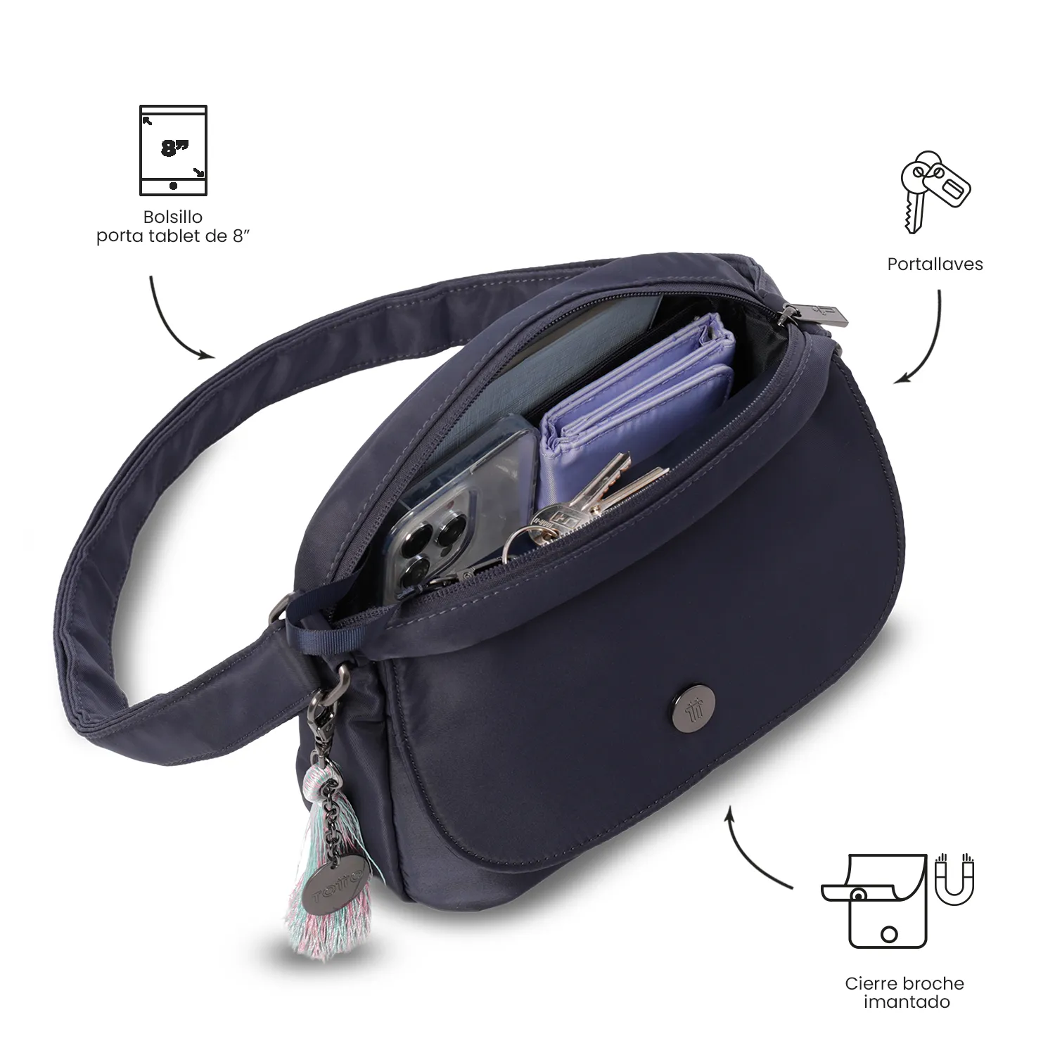 BOLSO TOTTO CORNEANA CROSSBODY - AZUL - Imagen 5