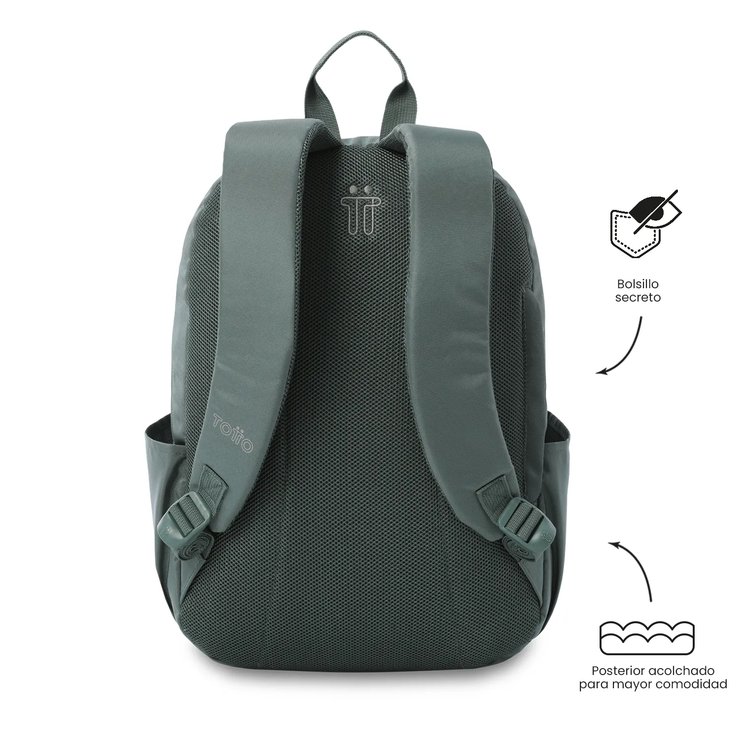 MORRAL TOTTO TRIK 2.0 PORTA PC 14" - TALLA M - VERDE - Imagen 4