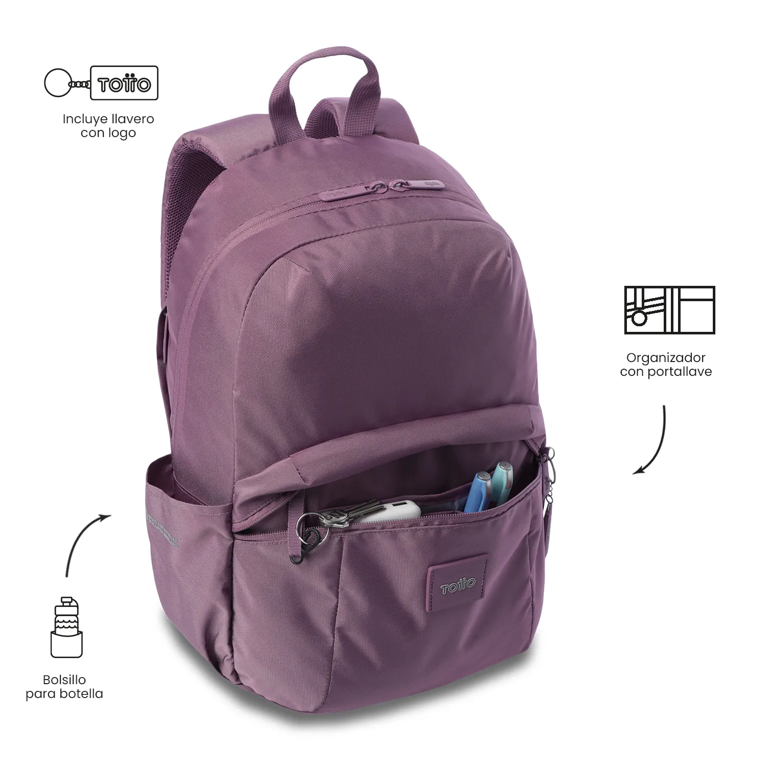 MORRAL TOTTO TRIK 2.0 PORTA PC 14" - TALLA M - MORADO - Imagen 6