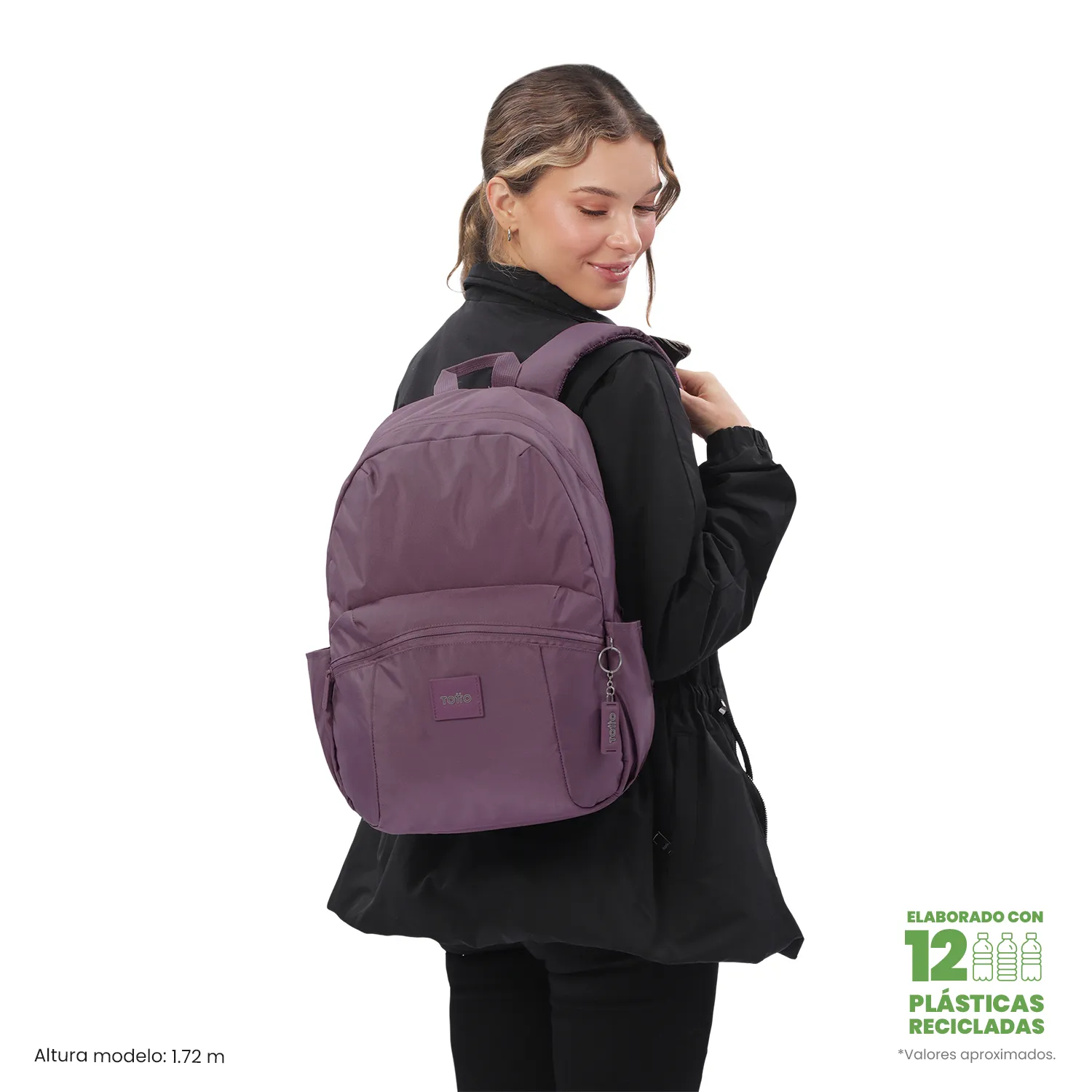 MORRAL TOTTO TRIK 2.0 PORTA PC 14" - TALLA M - MORADO - Imagen 3