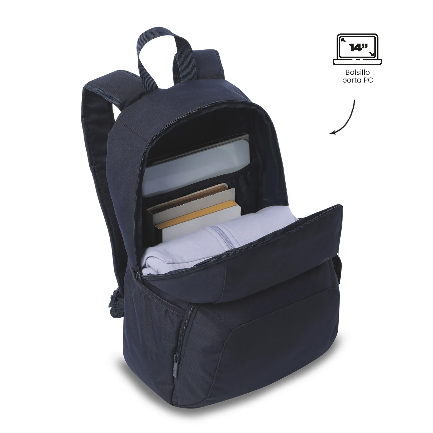 MORRAL TOTTO OMETTO 2.0 PORTA PC 14" - AZUL - Imagen 4