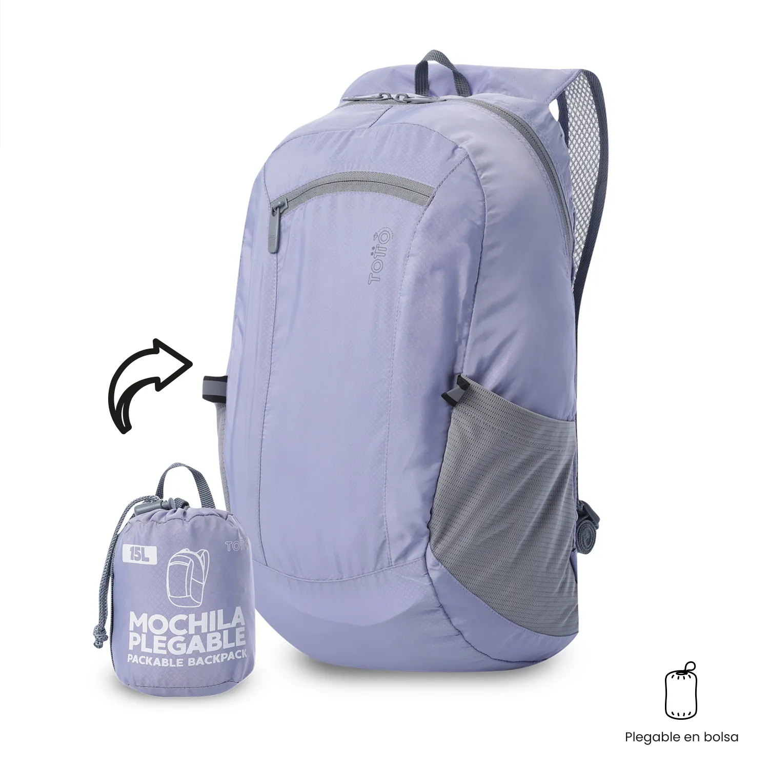 MORRAL TOTTO PLEGABLE TROKER - LILA - Imagen 5