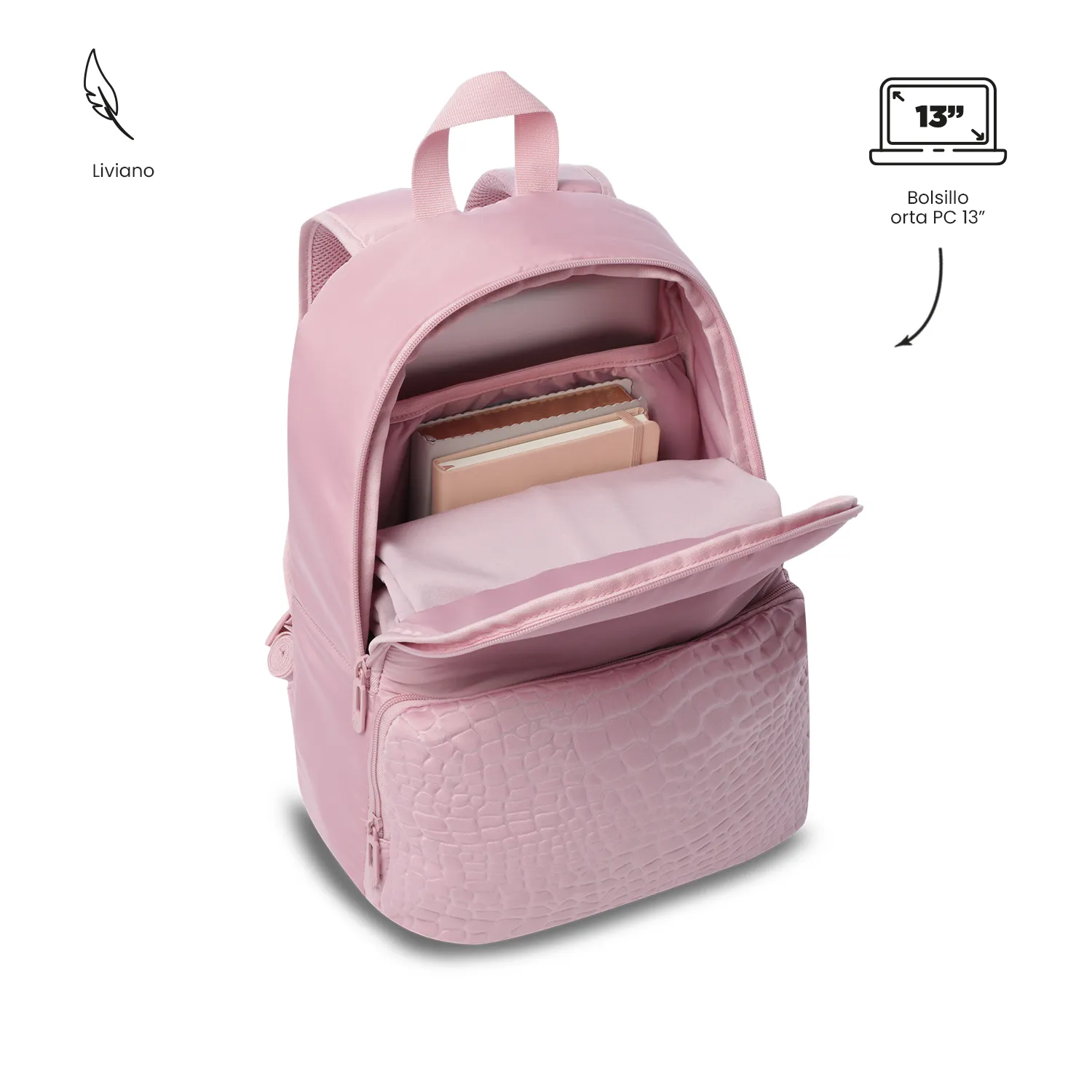 MORRAL TOTTO PALENCIA PORTA PC 13" - ROSADO - Imagen 5