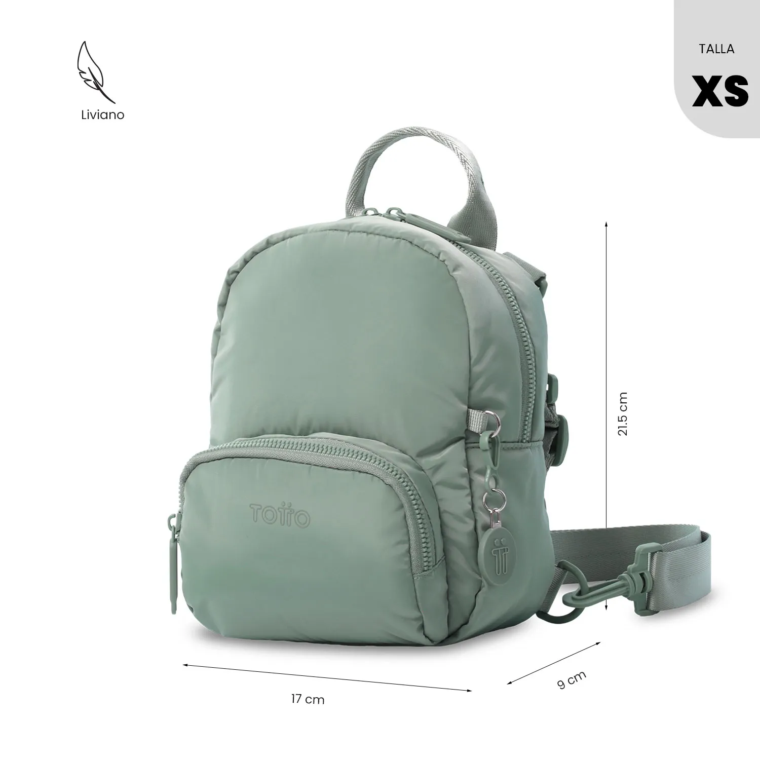BOLSO MORRAL TOTTO YUEN 2.0 3 EN 1 - VERDE - Imagen 3