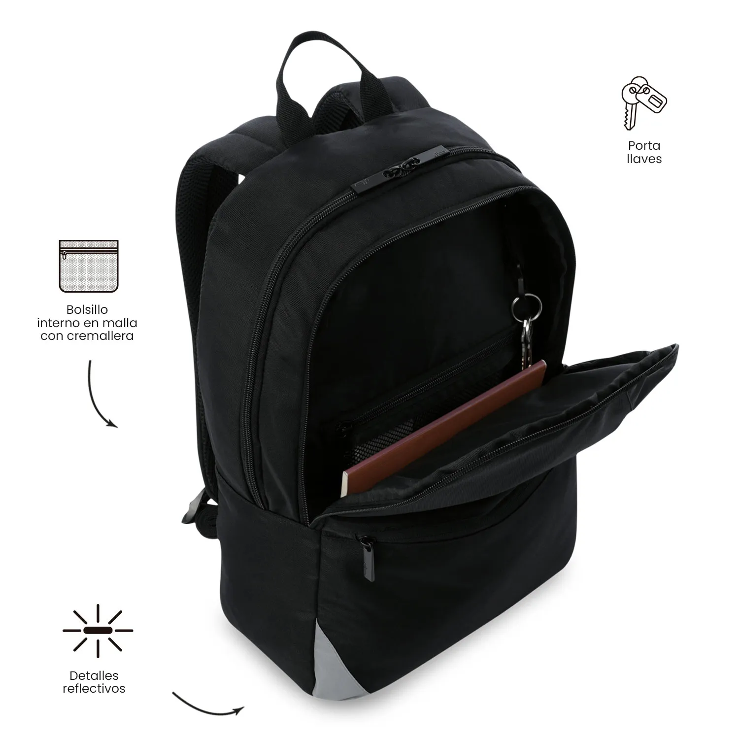 MORRAL TOTTO KOJI PORTA PC 15.4" - TALLA L - NEGRO - Imagen 6