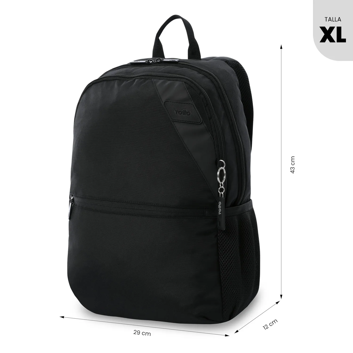 MORRAL TOTTO KOJI PORTA PC 15.4" - TALLA L - NEGRO - Imagen 3