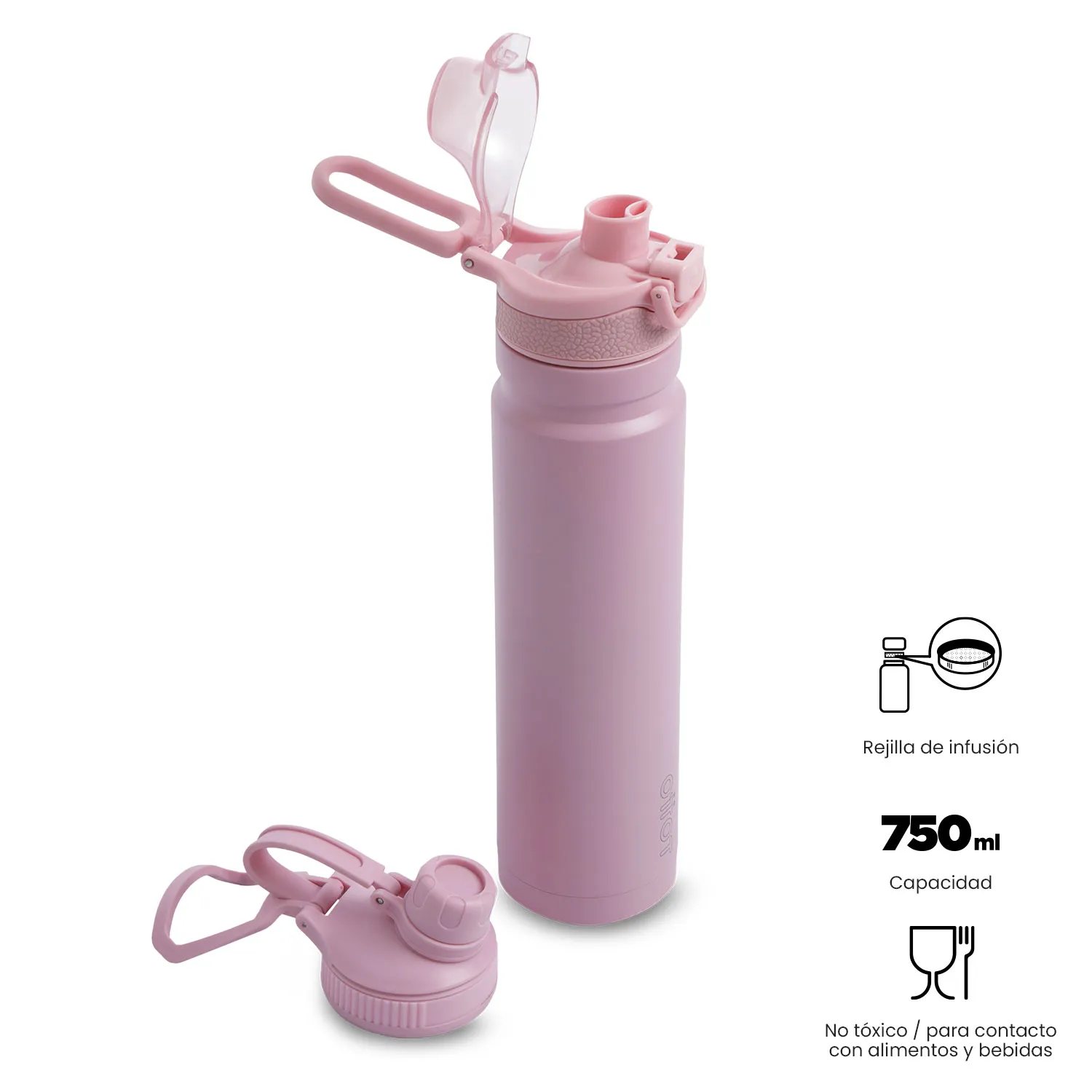 TERMO TOTTO FLUX 750 ML - ROSADO - Imagen 5