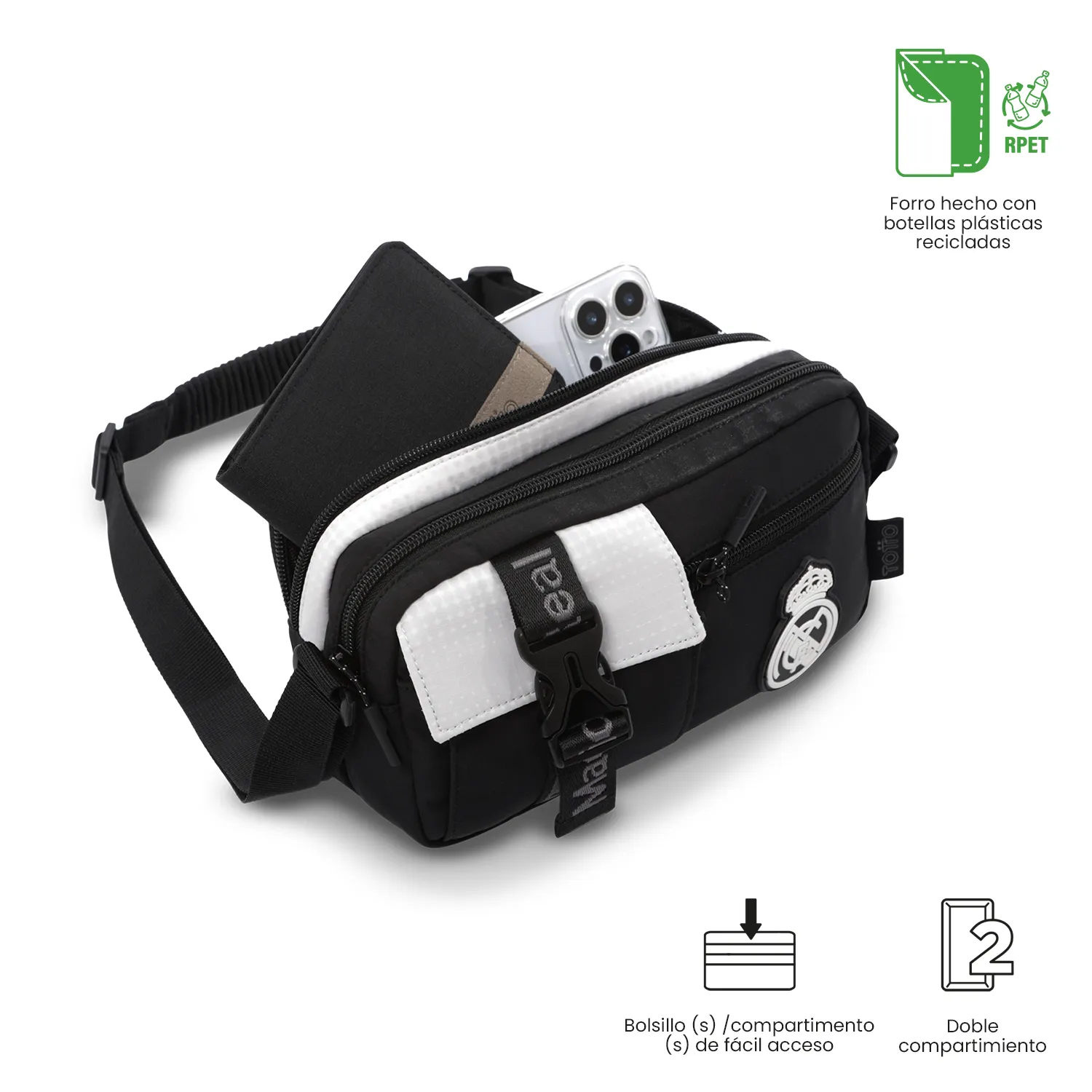BOLSO TOTTO FOREVER REAL MADRID - NEGRO - Imagen 4