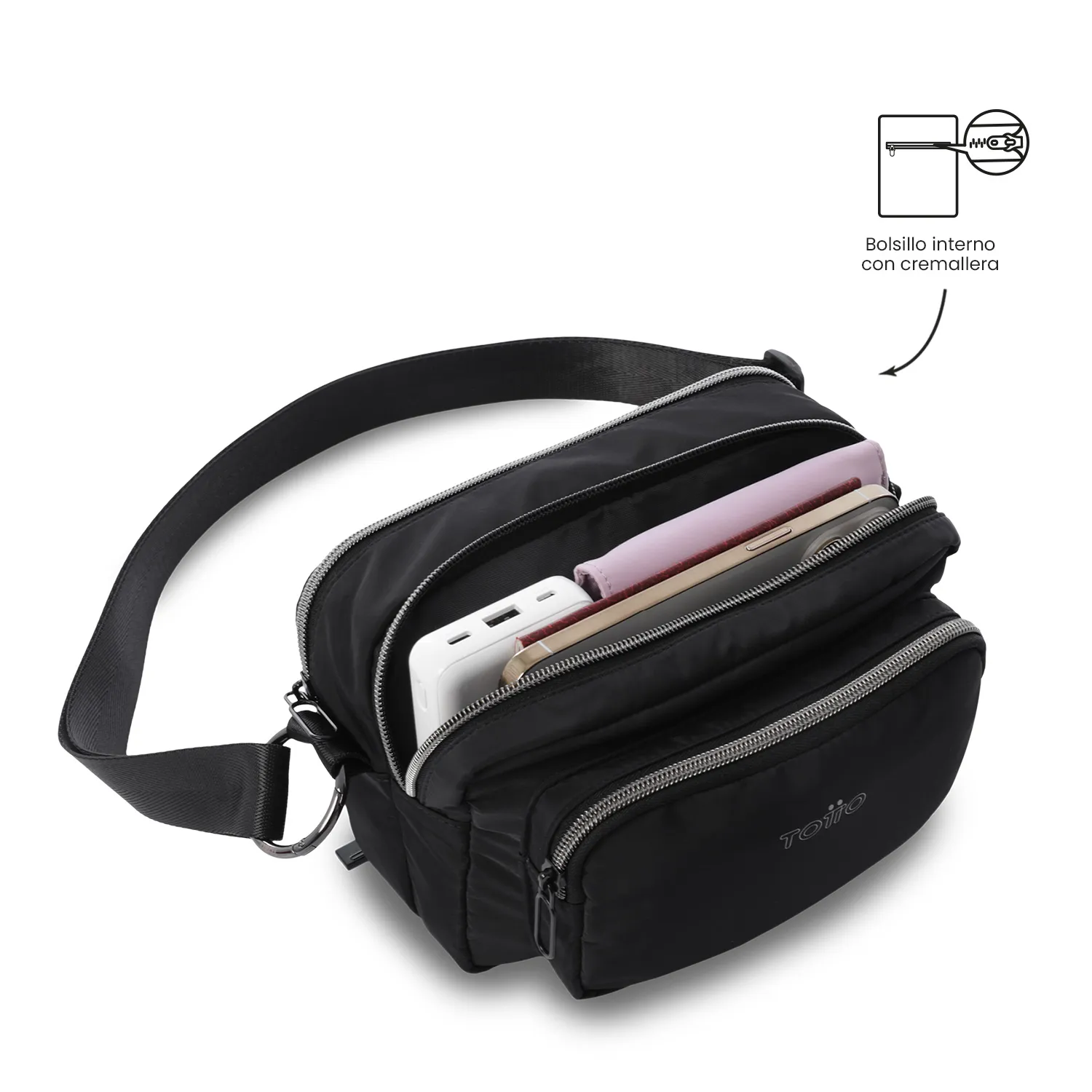 BOLSO TOTTO FUNTY 3.0 2 EN 1 - NEGRO - Imagen 4