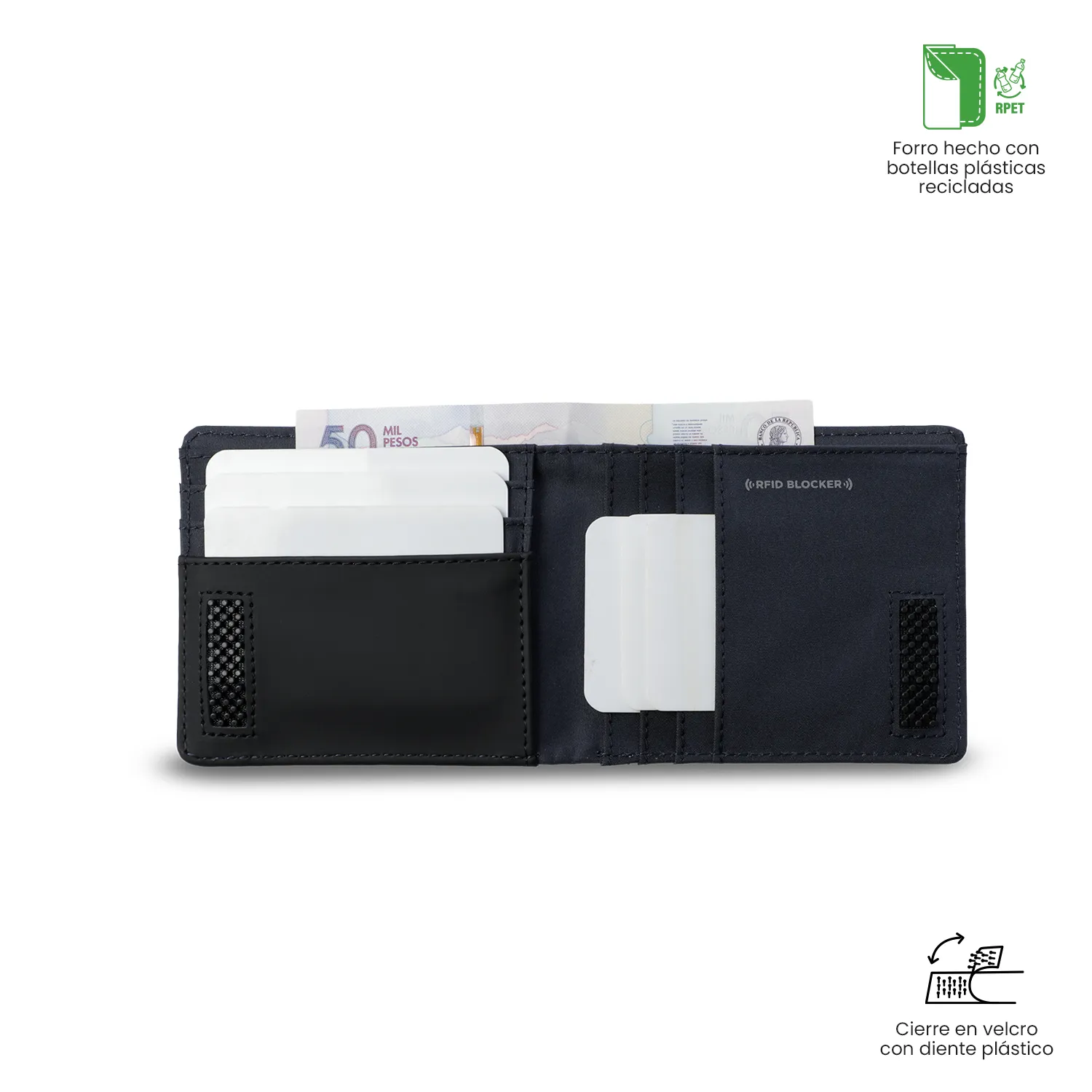 BILLETERA TOTTO NEXUS MEDIANA RFID BLOCKER - AZUL - Imagen 4