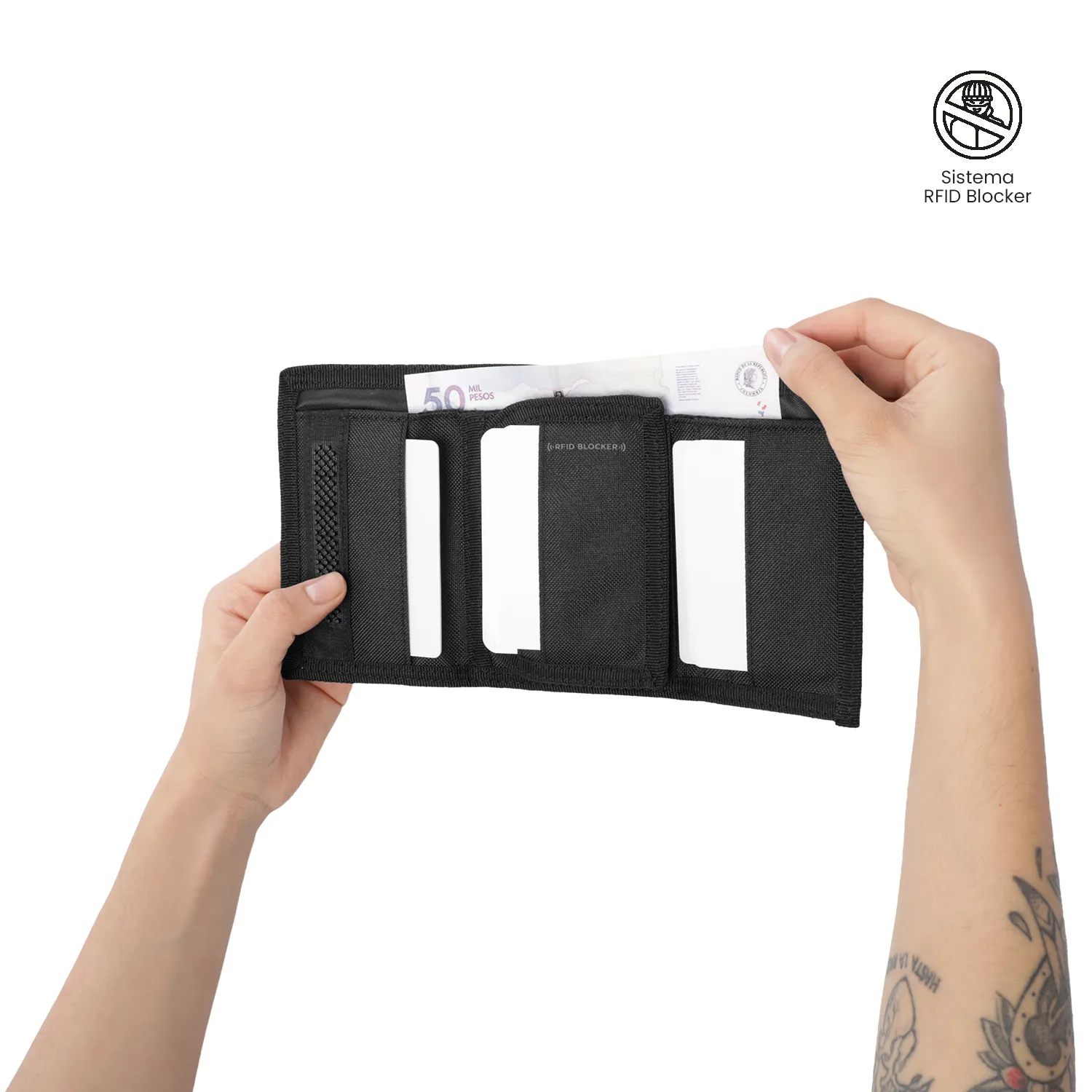 BILLETERA TOTTO RIVA RFID BLOCKER - NEGRO - Imagen 3