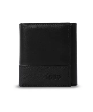 BILLETERA TOTTO SAFFIANO GRANDE RFID BLOCKER - NEGRO
