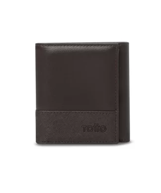 BILLETERA TOTTO SAFFIANO GRANDE RFID BLOCKER - CAFE
