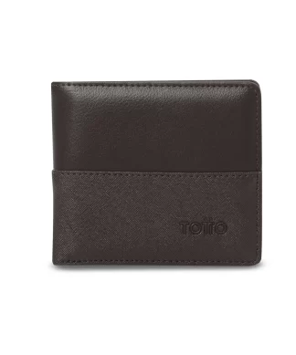 BILLETERA TOTTO SAFFIANO RFID BLOCKER - CAFE