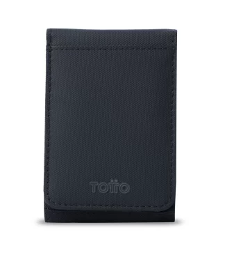 BILLETERA TOTTO WOOD 2 GRANDE RFID BLOCKER - AZUL