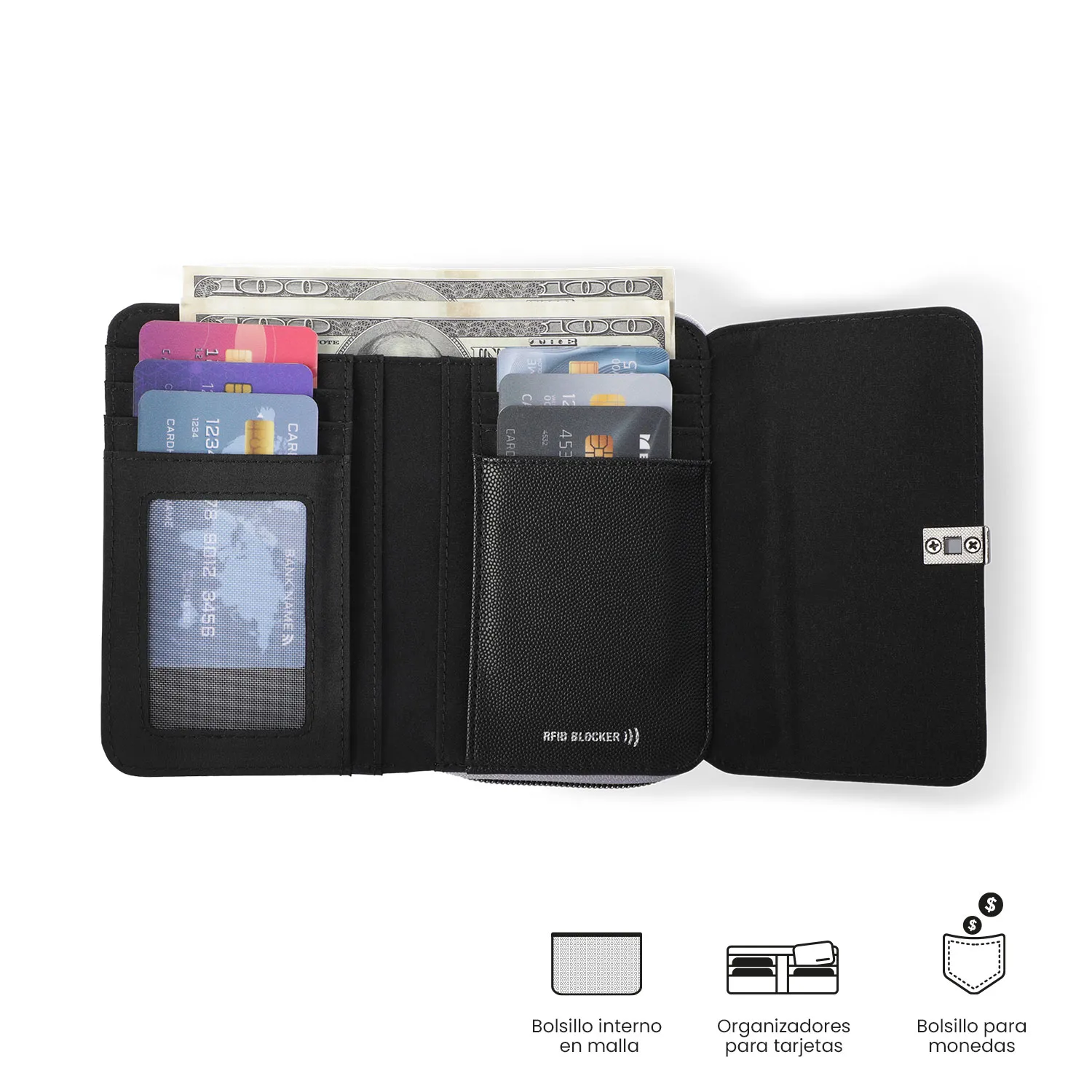 BILLETERA TOTTO SOUL RFID BLOCKER - LILA - Imagen 4
