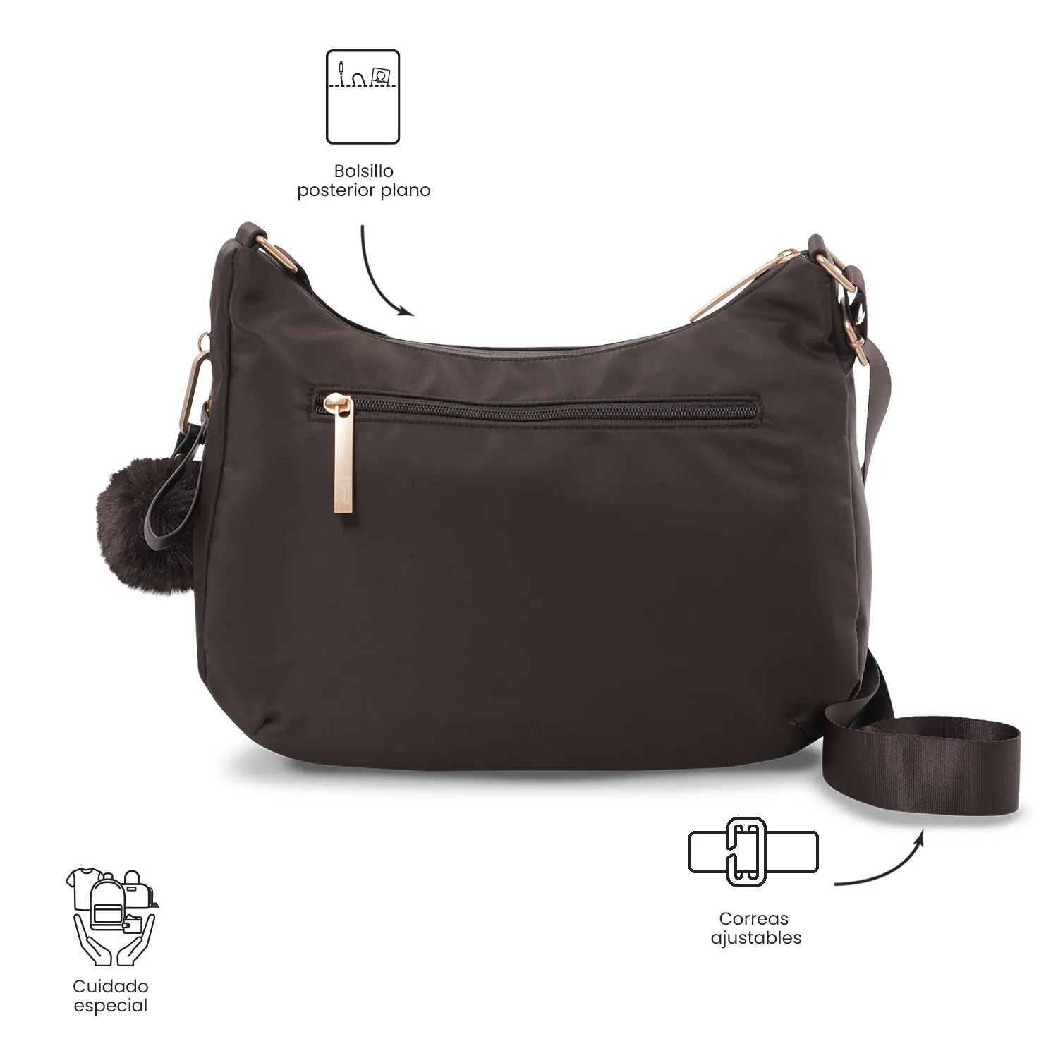 BOLSO TOTTO ADELAIDE 1 2.0 - CAFE - Imagen 5