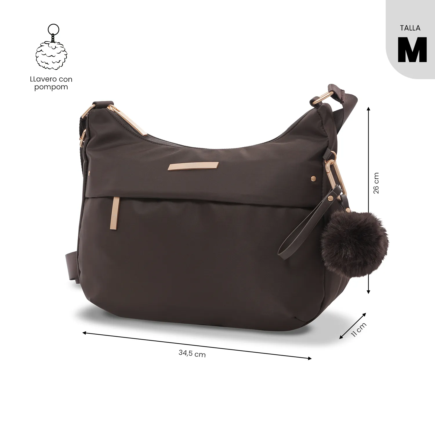 BOLSO TOTTO ADELAIDE 1 2.0 - CAFE - Imagen 2