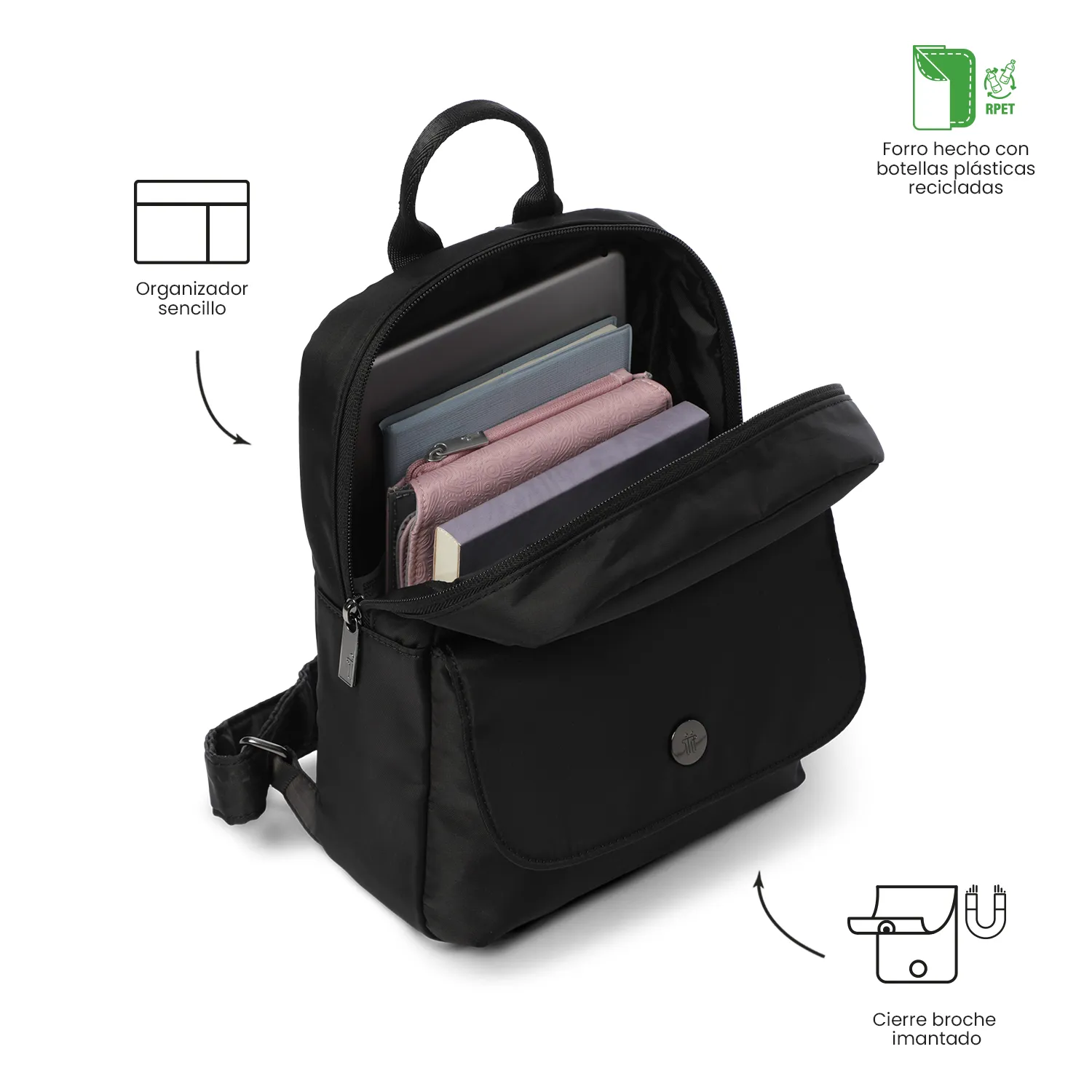 BOLSO MORRAL TOTTO CORNEANA - NEGRO - Imagen 5