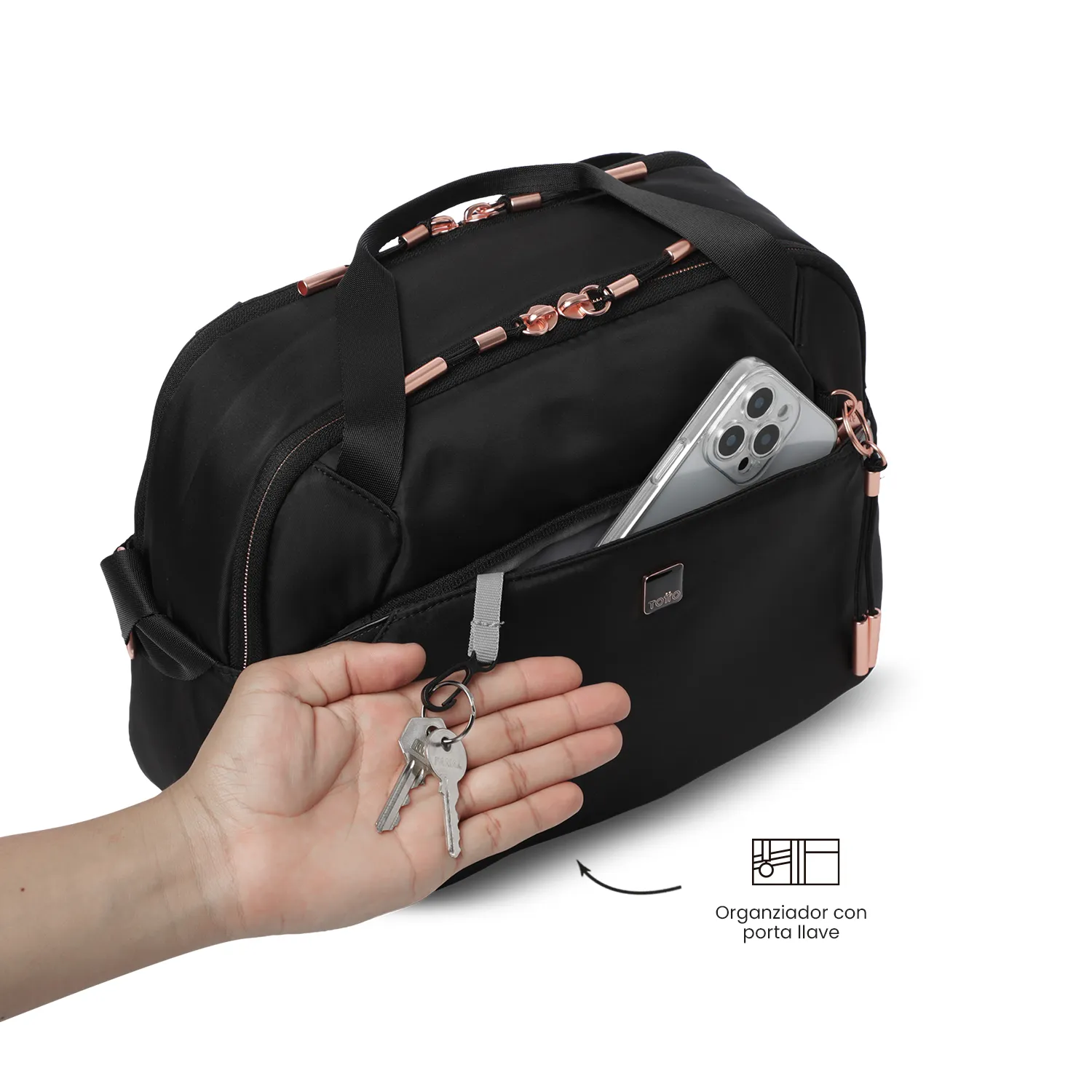 BOLSO TOTTO ROXANNE - NEGRO - Imagen 4