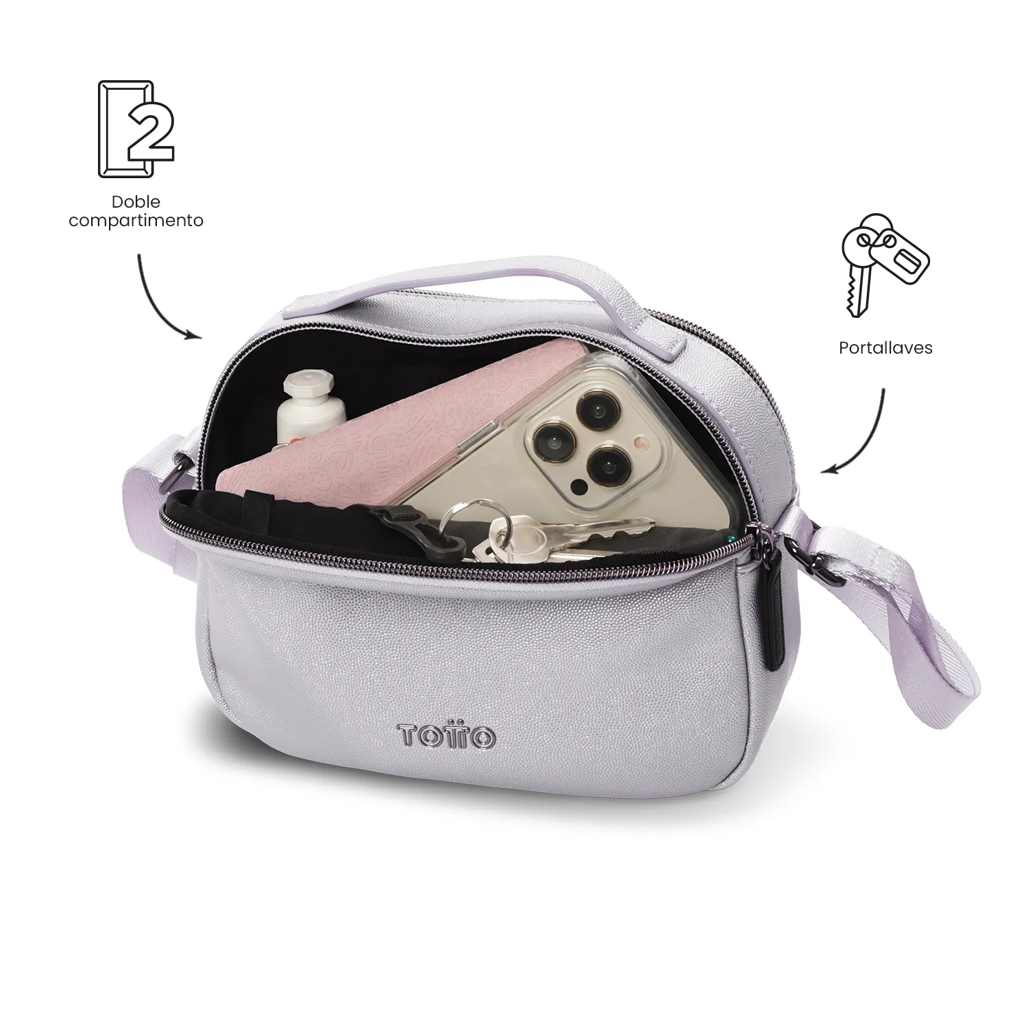 BOLSO TOTTO SOUL LIRA - LILA - Imagen 4
